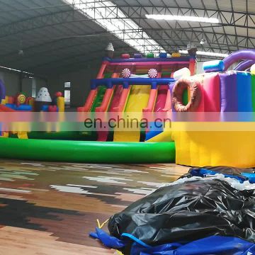 Summer Holiday Kids Amusement Park Candy Slide Swimming Pool Movable Inflatable Water Park for Sale
