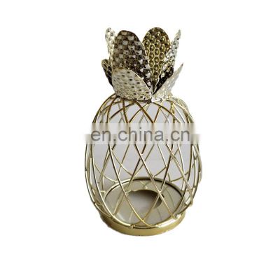 High Quality Wholesale Gold Lanterns Pineapple Metal Candle Lantern With Great Price