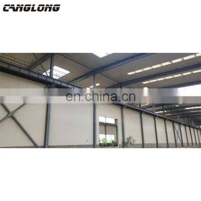 Prefab lightweight steel frame metal roof warehouse design