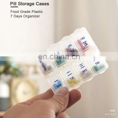 Portable Mini Pill Storage Cases Bottle Plastic Pill box Medicine Storage Vitamin Case Weekly 7 Days Organizer Drug distributor
