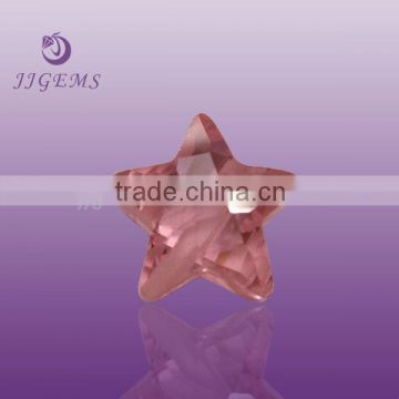 wholesale synthetic pink star cut cz