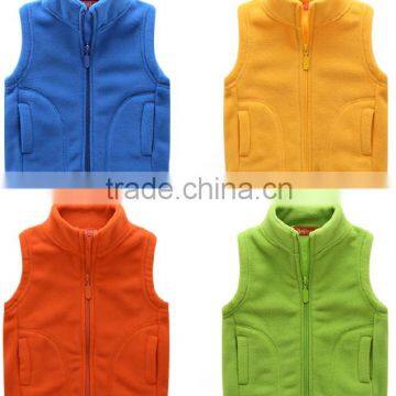 youth solid cute warm children fleece vest for boy