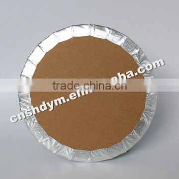 gold round cake board with tab cake drum