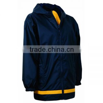JSX541 hooded navy long adult pvc raincoat