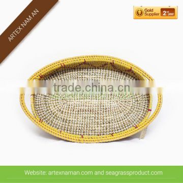 Many nice design of seagrass basket tray from Vietnam