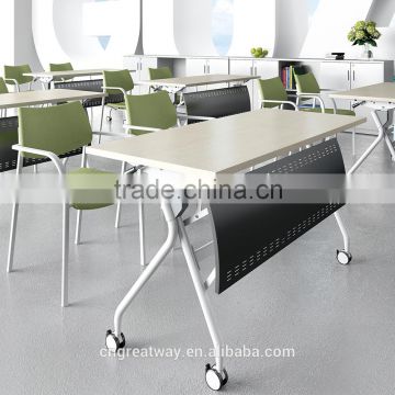 Office meeting Training folding table top splicing modular with wheels computer desk QM-13