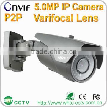 Facotry Price POE P2P 2.8-12mm varifocal lens support onvif2.0 5MP Waterproof Ip camera