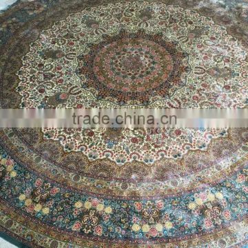 dinning room handmade silk carpet round silk carpet persian design round rug
