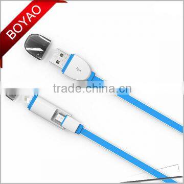 Bestselling Mobile Phone Charger 2 in 1 usb charging cable, micro usb charging cable CE FCC ROHS