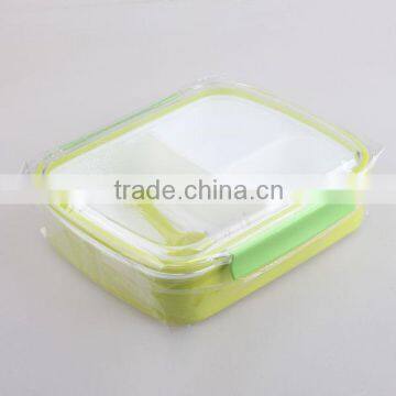 New Design Insulated 3 Compartment food packaging plastic bento lunch box with lock