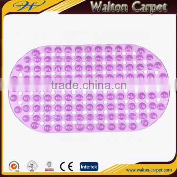 Waterproof purple oval eco-friendly pvc bath mat