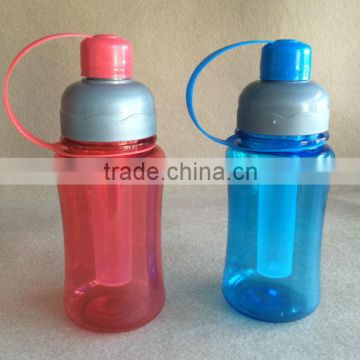 Plastic drinking bottle 300ml with refillable freeze tube/ice tube/ice stick/cooler stick TG22665