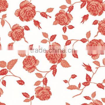 printed floral design Vinyl table cloth with lace/wave/straight edge