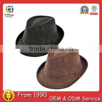 Brown plain men custom corduroy short brim bucket hat