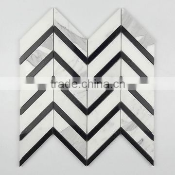2016 new design black and white mosaic floor room tiles