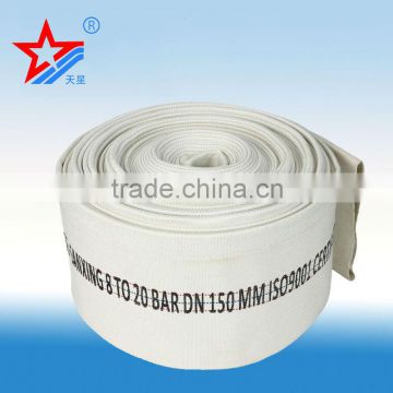 150mm 13bar rubber lined canvas fire hose,polyester jacket fire hose