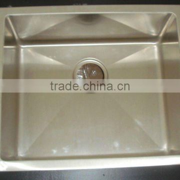 304 square stainless steel handmade single bowl undermount kitchen sink