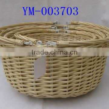 Removable Handle Round Willow Basket