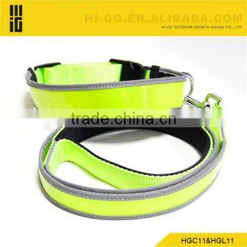 2014 new wholesale gift items fluorescence reflective dog collar and leash