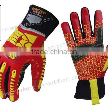 EN388 3541 multi purpose cut resistant level 5 rigging work gloves, palm reinforcement, silicone printed anti slip gloves