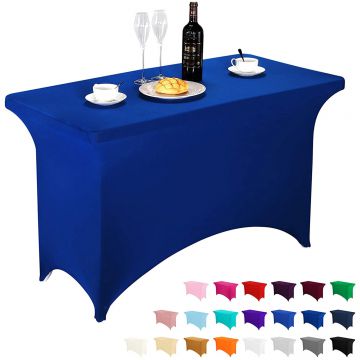 Spandex Table Cover 4ft Royal Blue,Rectangle Stretch Fitted Table Cover or Tablecloth for 4ft Table
