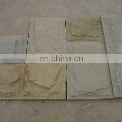 Beige sandstone mushroom surface natural stone slab architectural exterior wall panels outdoor enclosure cut to size