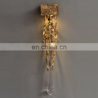 High Quality Indoor Decoration Fixture Brass Color Copper Modern LED Wall Lamp