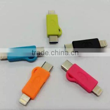 Wholesales 2 in 1 Micro USB 5 Pin to 8 pin Adapter For iPhone 6 and Android