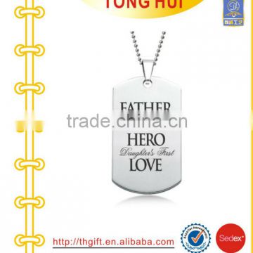 Father Hero Love dog tag necklace distributor imitation jewelry