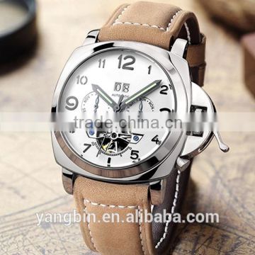 2015 current Stainless Steel skeleton watches watch factory