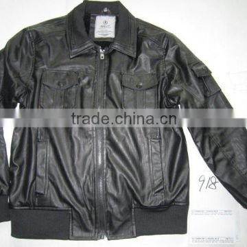mens fashion leather jacket in apparel stock