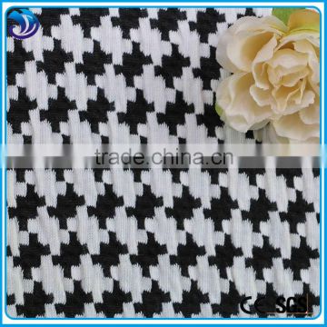 classcial design white and black Houndstooth Formal jacquard fabric for garment