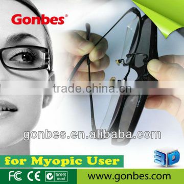 New Model!! CLIP-ON 3D Active Glasses with IR, Bluetooth, DLP-Link Signal, competible price from Gonbes
