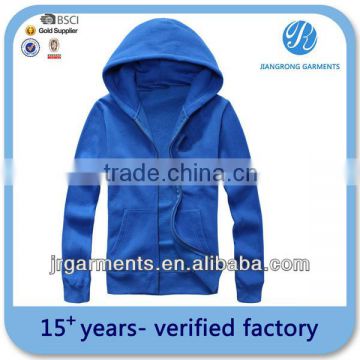 2015 top quality cotton zip up hoodie pattern