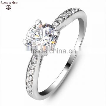 Custom 925 Sterling Silver Ring Diamond Grade CZ Wedding Ring
