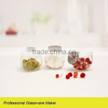 high quality 3pcs glass table canister set for condiment storage
