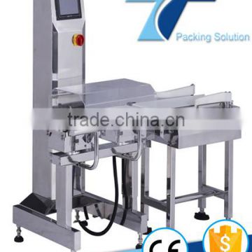 High Quality stainless steel check weigher packaging machine with 2 flappers
