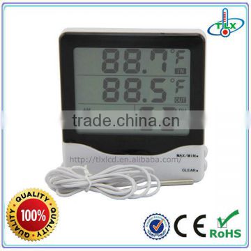 Shenzhen In Out Digital Thermometer / Hygrometer Thermometer Clock