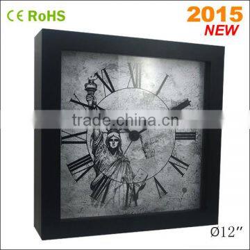 2015 antique style wall hanging or standing MDF big black clock (12SF03BL-148)