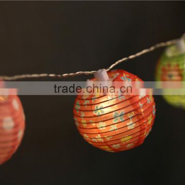 Small Lovely Fabric Lantern for Shop Decoration LED String Light