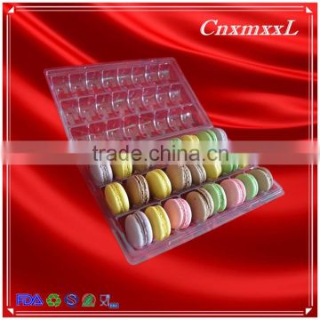 24 blister macaron gift tray with 0.55 mm clear food grade PET