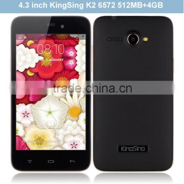 4.3 inch kingsing K2 MT6572 dual core 1.3GHz IPS Capacitive Screen Android 4.2 512MB+4GB Dual Sim 3G GPS