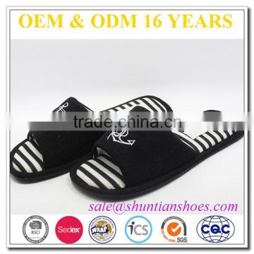 black nylon lined eva sole woman slipper from shuntian
