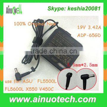 FL5500L FL5600L X550 V450C laptop adaptor for ASUS 19V 3.42A ac power charger ADP-65GD 5.5x2.5mm