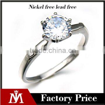 Classic Women Jewelry Silver Never Fade Diamond Stainless Steel Finger Ring