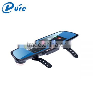 6.86"IPS capcitive touch screen rearview mirror car recorder android 4.4 gps g-sensor dual camera car dvr