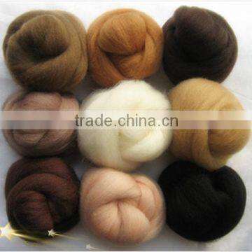 Dyed worsted merino wool tops for Spinning 65-110mm