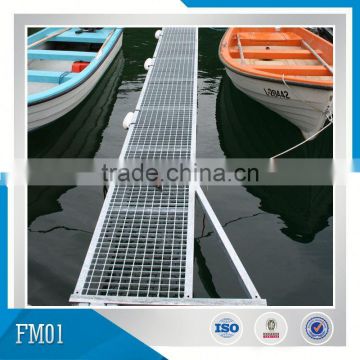 HDG Steel Pontoon Floating Dock with Floater and steel grid decking