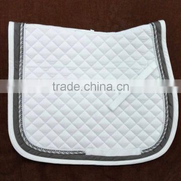 FASHION HORSE SADDLE PAD WITH 2CORDS,ENGLISH HORSE SADDLE PAD FASHION DESIGNED,POLYCOTTON HORSE SADDLE PAD WITH CRYSTALS