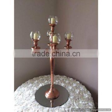 copper plated glass votive candelabra